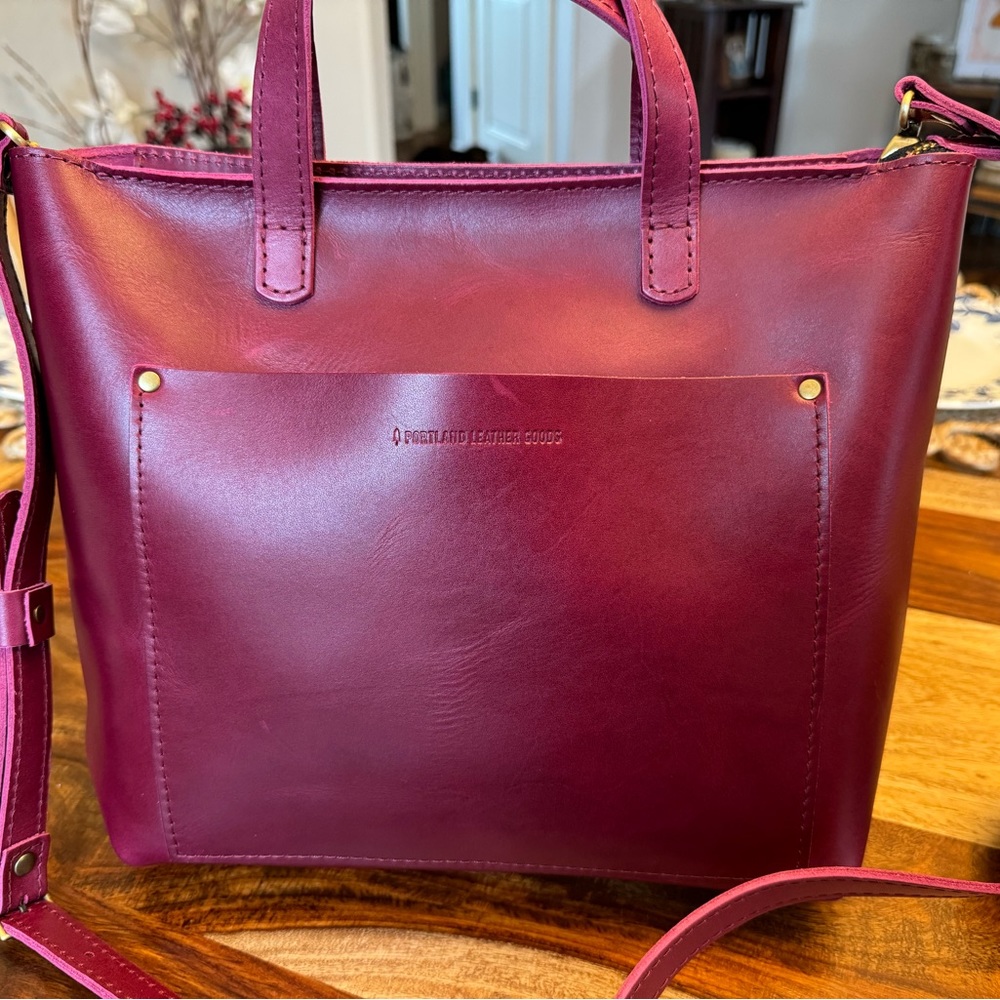 Portland Leather Crossbody Bag in Rich boysenberry - Picture 2 of 8